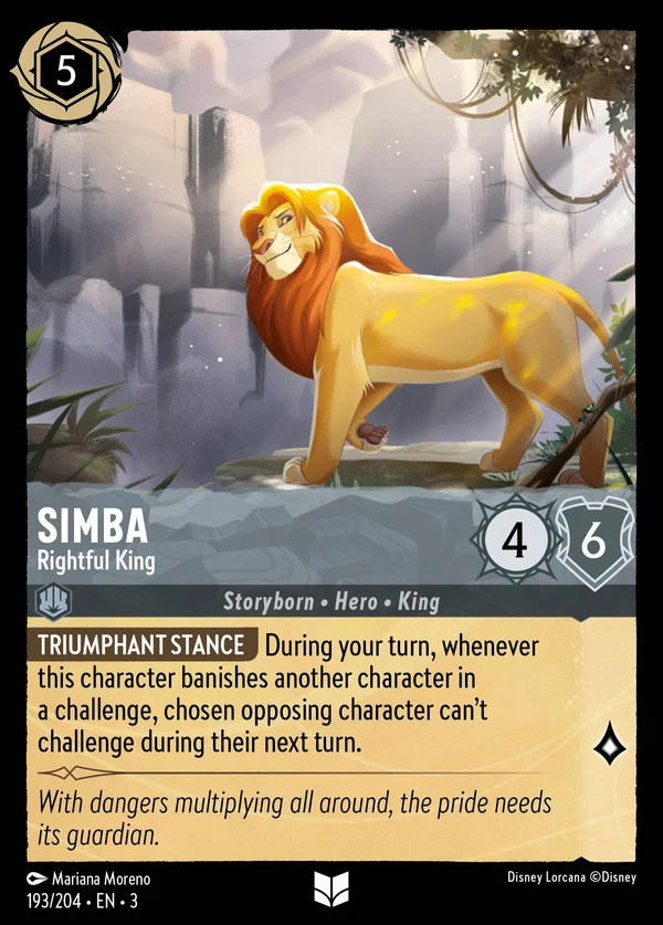Simba - Sovrano Legittimo — Disney Lorcana Personaggio card from Into the Inklands