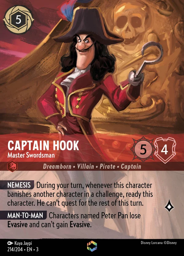 Capitan Uncino - Maestro Spadaccino — Disney Lorcana Personaggio card from Into the Inklands