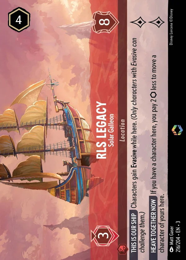 RLS Legacy - Galeone Solare — Disney Lorcana Luogo card from Into the Inklands