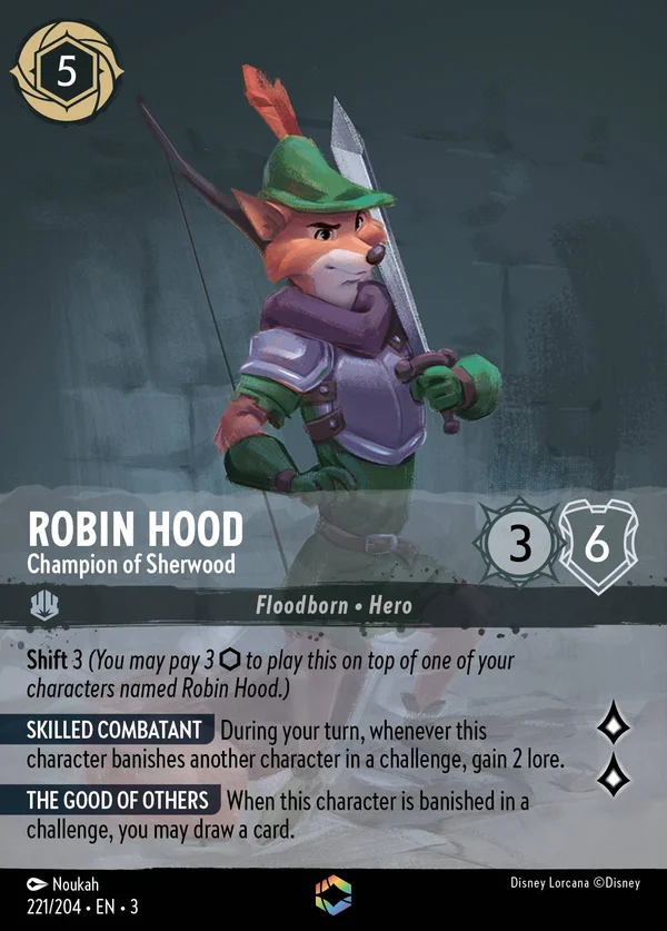 Robin Hood - Campione di Sherwood — Disney Lorcana Personaggio card from Into the Inklands