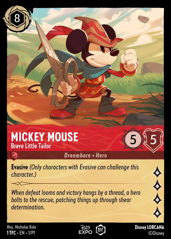 Mickey Mouse - Brave Little Tailor — Disney Lorcana Character card from The First Chapter
