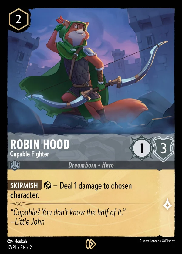 Robin Hood - Capable Fighter — Disney Lorcana Character card from Rise of the Floodborn
