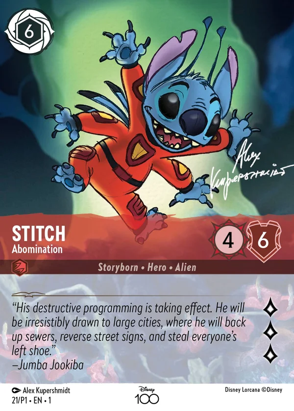Stitch - Abomination — Disney Lorcana Character card from The First Chapter