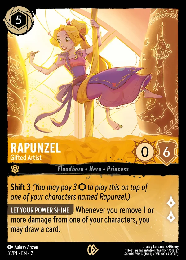 Rapunzel - Gifted Artist — Disney Lorcana Character card from Rise of the Floodborn