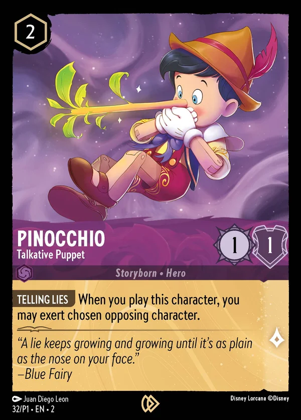 Pinocchio - Talkative Puppet — Disney Lorcana Character card from Rise of the Floodborn