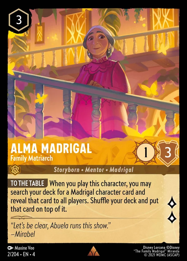 Alma Madrigal - Matriarca della Famiglia — Disney Lorcana Personaggio card from Ursula's Return