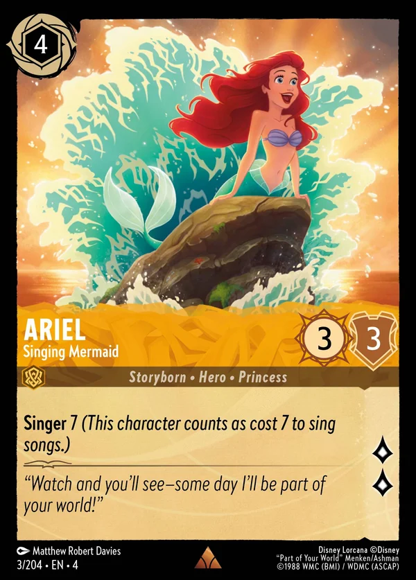 Ariel - Sirena Canterina — Disney Lorcana Personaggio card from Ursula's Return