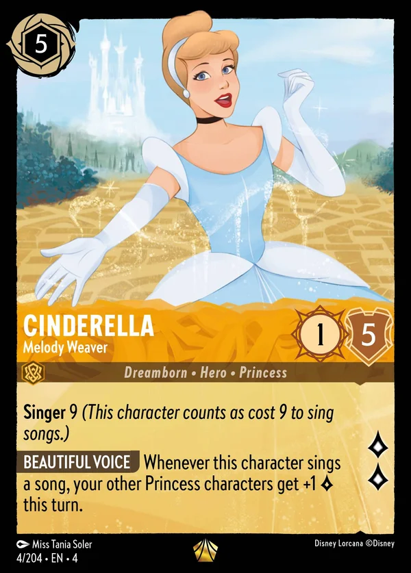 Cenerentola - Tessitrice di Melodie — Disney Lorcana Personaggio card from Ursula's Return