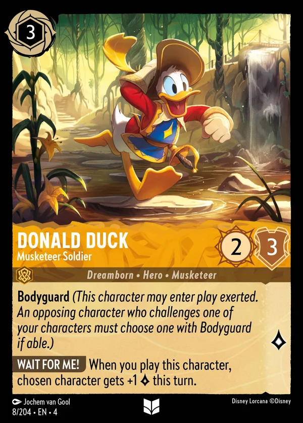 Paperino - Soldato Moschettiere — Disney Lorcana Personaggio card from Ursula's Return