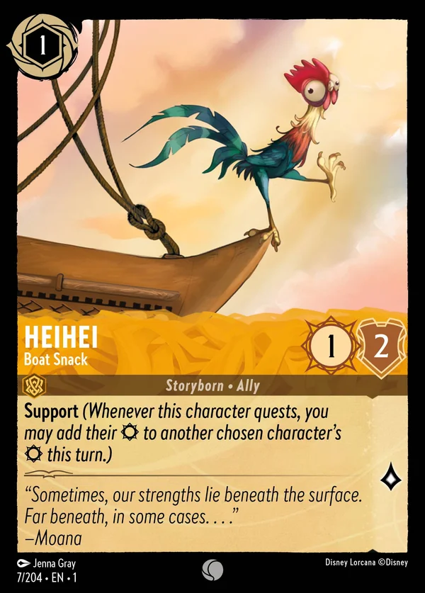 Heihei - Spuntino da Barca — Disney Lorcana Personaggio card from The First Chapter