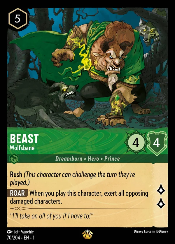 Beast - Wolfsbane — Disney Lorcana Character card from The First Chapter