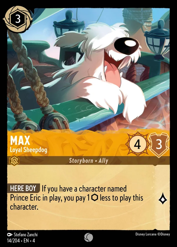 Max - Fedele Cane Pastore — Disney Lorcana Personaggio card from Ursula's Return