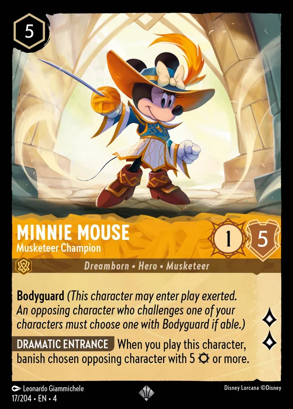 Minni - Paladina dei Moschettieri — Disney Lorcana Personaggio card from Ursula's Return