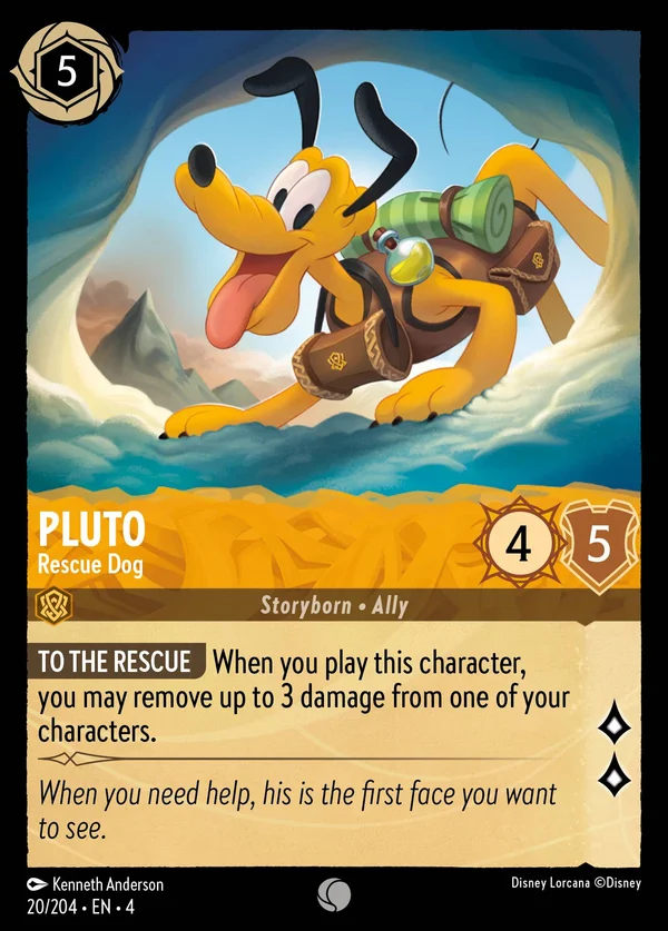 Pluto - Cane da Salvataggio — Disney Lorcana Personaggio card from Ursula's Return