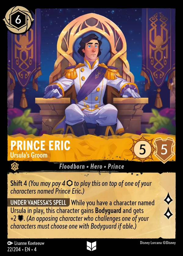 Principe Eric - Sposo di Ursula — Disney Lorcana Personaggio card from Ursula's Return