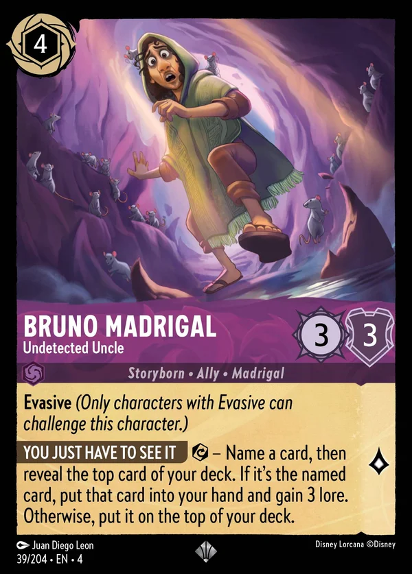 Bruno Madrigal - Zio Nascosto — Disney Lorcana Personaggio card from Ursula's Return