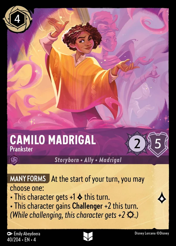 Camilo Madrigal - Spiritosone — Disney Lorcana Personaggio card from Ursula's Return