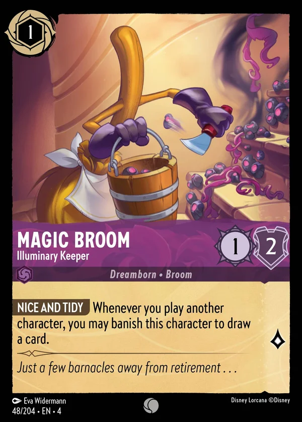 Scopa Magica - Custode dell'Illuminarium — Disney Lorcana Personaggio card from Ursula's Return