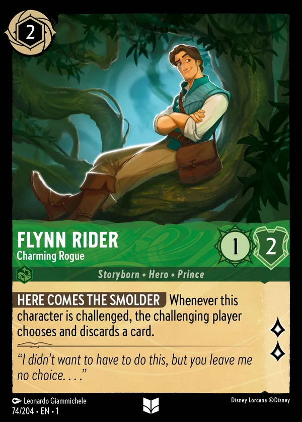 Flynn Rider - Charming Rogue — Disney Lorcana Character card from The First Chapter