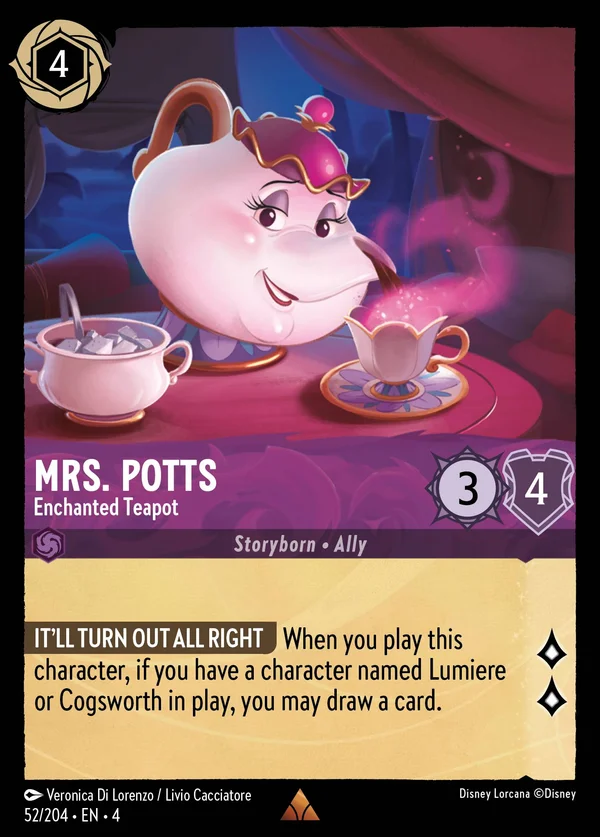 Mrs. Bric - Teiera Incantata — Disney Lorcana Personaggio card from Ursula's Return
