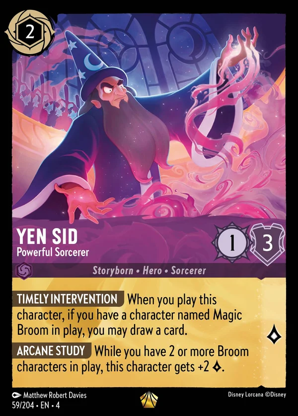 Yen Sid - Potente Stregone — Disney Lorcana Personaggio card from Ursula's Return