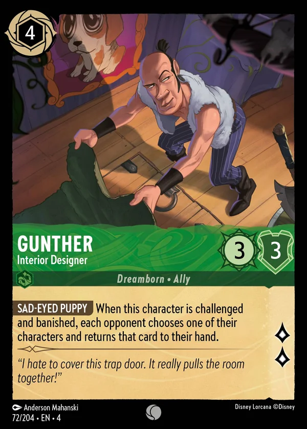 Gunther - Fissato col Design — Disney Lorcana Personaggio card from Ursula's Return