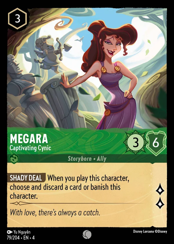Megara - Cinica Affascinante — Disney Lorcana Personaggio card from Ursula's Return