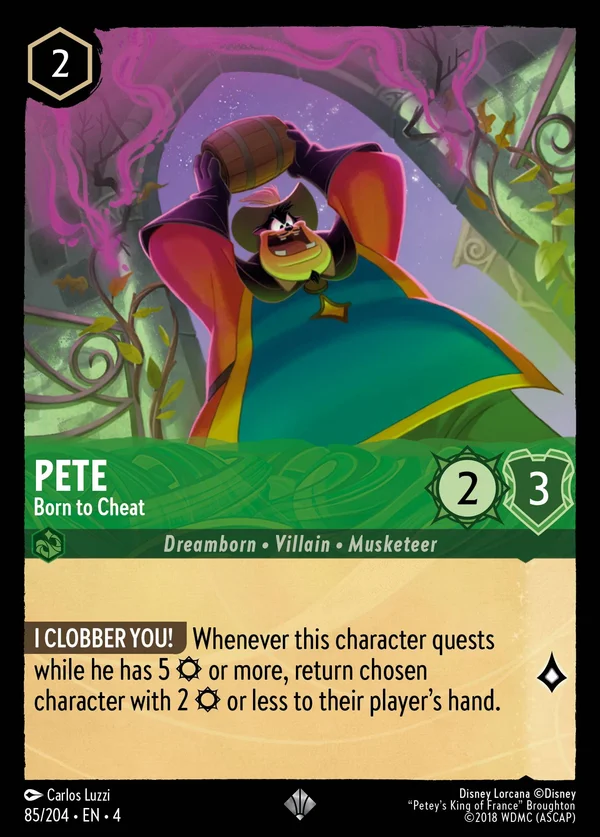 Gambadilegno - Nato per Truffare — Disney Lorcana Personaggio card from Ursula's Return