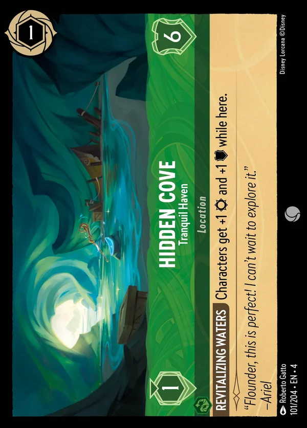 Cala Nascosta - Porto Sicuro — Disney Lorcana Luogo card from Ursula's Return