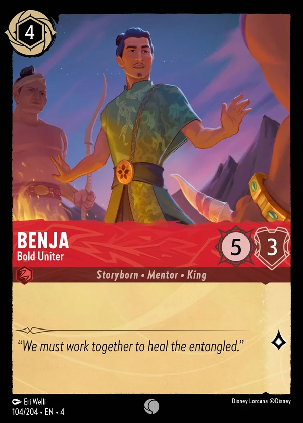 Benja - Unificatore Audace — Disney Lorcana Personaggio card from Ursula's Return