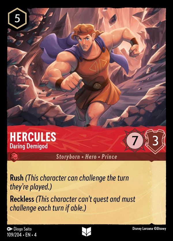 Ercole - Audace Semidio — Disney Lorcana Personaggio card from Ursula's Return