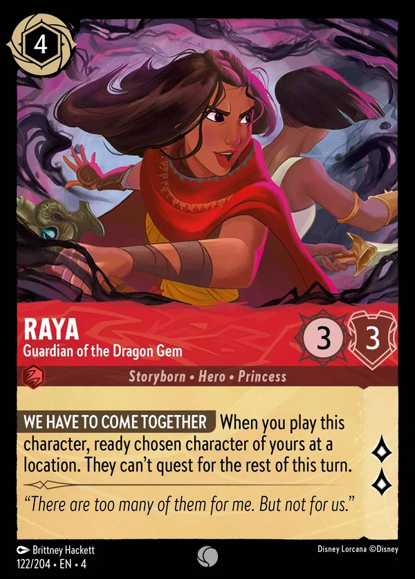 Raya - Guardiana della Gemma Drago — Disney Lorcana Personaggio card from Ursula's Return