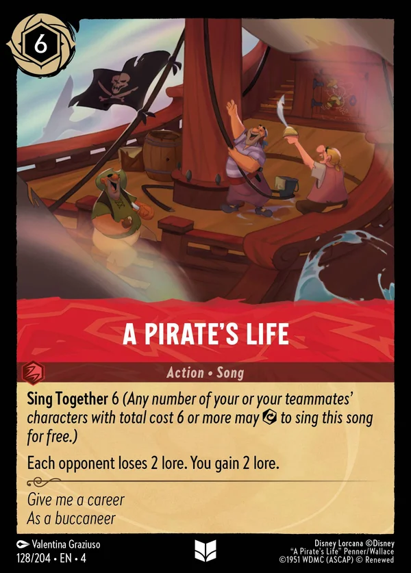 La Vita del Bucanier — Disney Lorcana Azione card from Ursula's Return