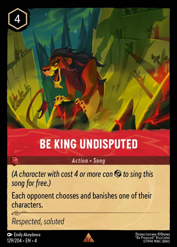Sarò un Re Stimato — Disney Lorcana Azione card from Ursula's Return