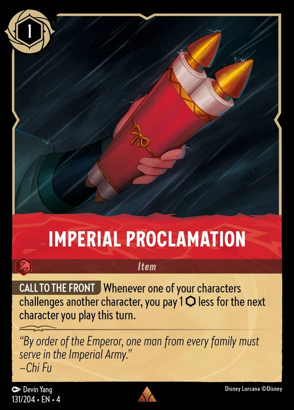 Proclama Imperiale — Disney Lorcana Oggetto card from Ursula's Return