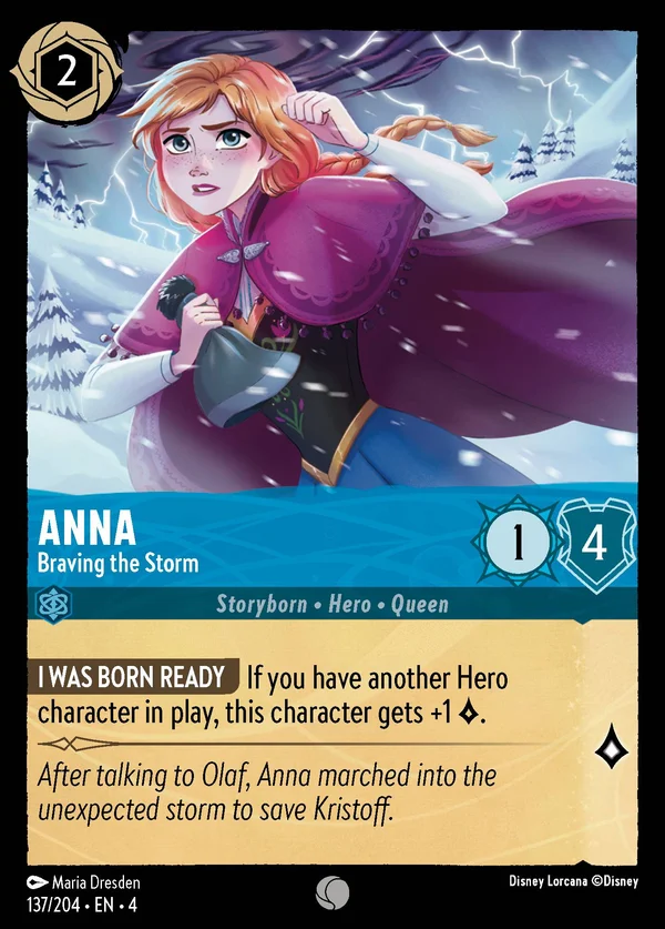 Anna - Che Affronta la Tempesta — Disney Lorcana Personaggio card from Ursula's Return