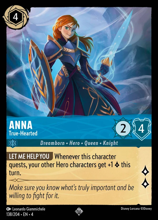 Anna - Cuore Puro — Disney Lorcana Personaggio card from Ursula's Return
