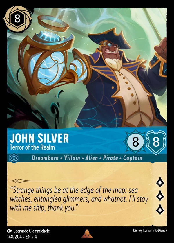 John Silver - Terrore del Reame — Disney Lorcana Personaggio card from Ursula's Return