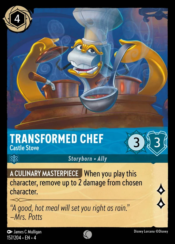 Chef Trasformato - Fuochista del Castello — Disney Lorcana Personaggio card from Ursula's Return