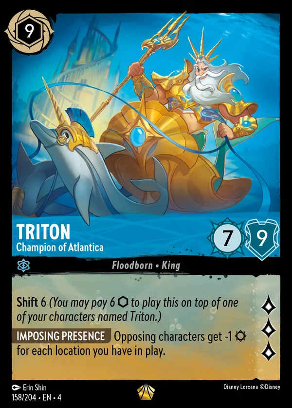 Tritone - Campione di Atlantica — Disney Lorcana Personaggio card from Ursula's Return