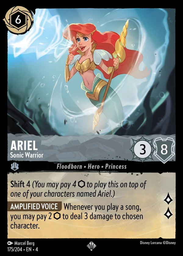 Ariel - Guerriera Sonica — Disney Lorcana Personaggio card from Ursula's Return