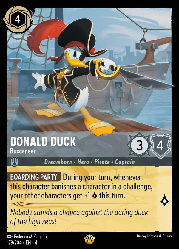 Paperino - Bucaniere — Disney Lorcana Personaggio card from Ursula's Return