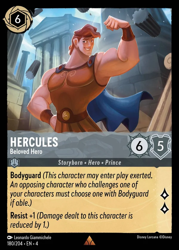 Ercole - Beneamato Eroe — Disney Lorcana Personaggio card from Ursula's Return
