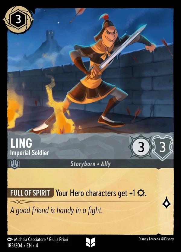 Ling - Soldato Imperiale — Disney Lorcana Personaggio card from Ursula's Return