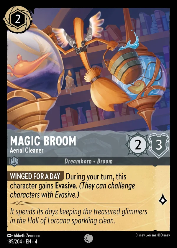 Scopa Magica - Pulitrice Volante — Disney Lorcana Personaggio card from Ursula's Return