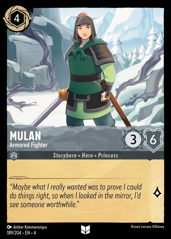 Mulan - Combattente Corazzata — Disney Lorcana Personaggio card from Ursula's Return