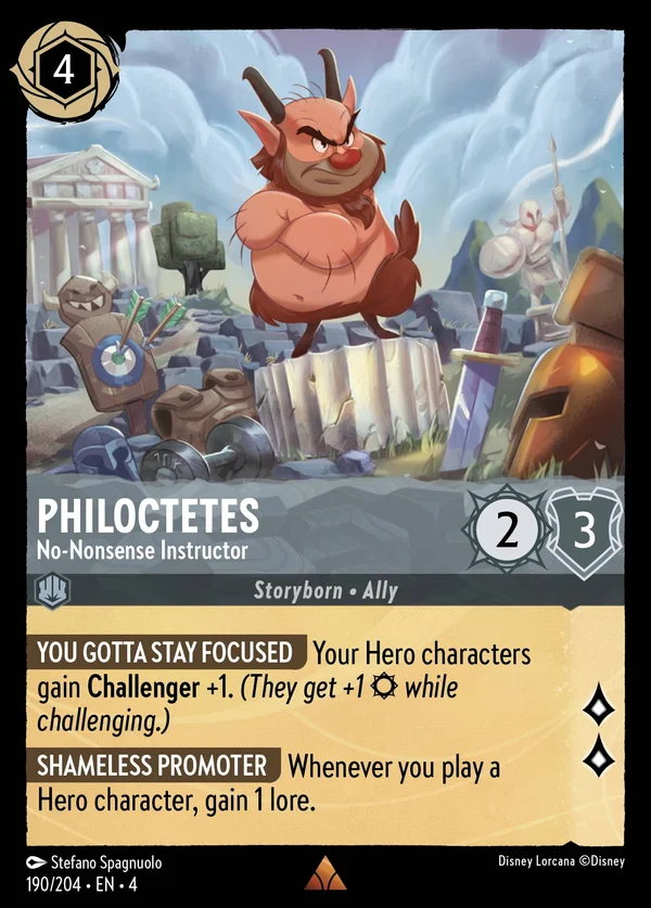 Filottete - Istruttore Pragmatico — Disney Lorcana Personaggio card from Ursula's Return