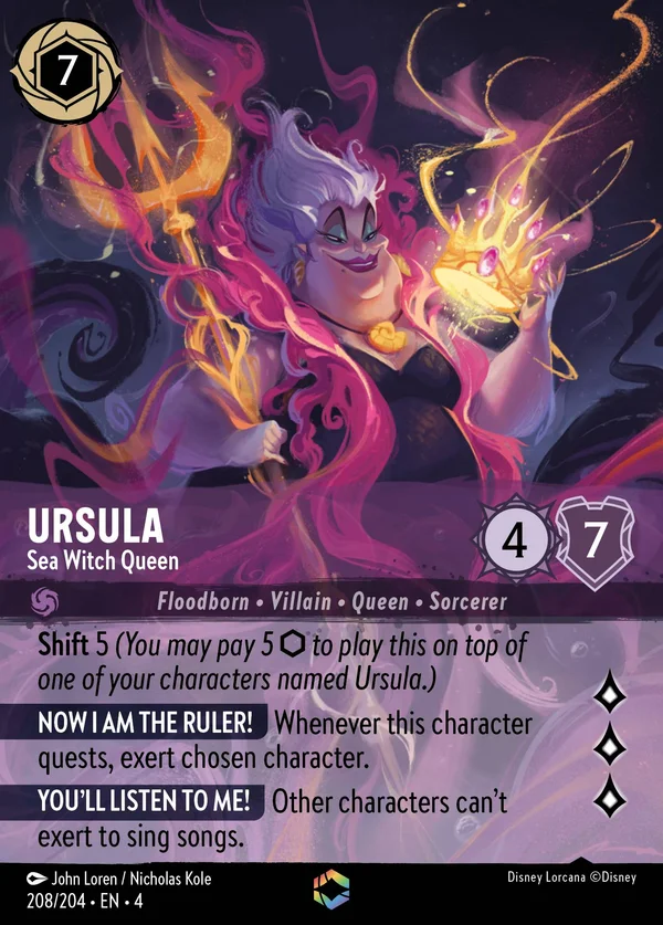 Ursula - Strega del Mare Regina — Disney Lorcana Personaggio card from Ursula's Return
