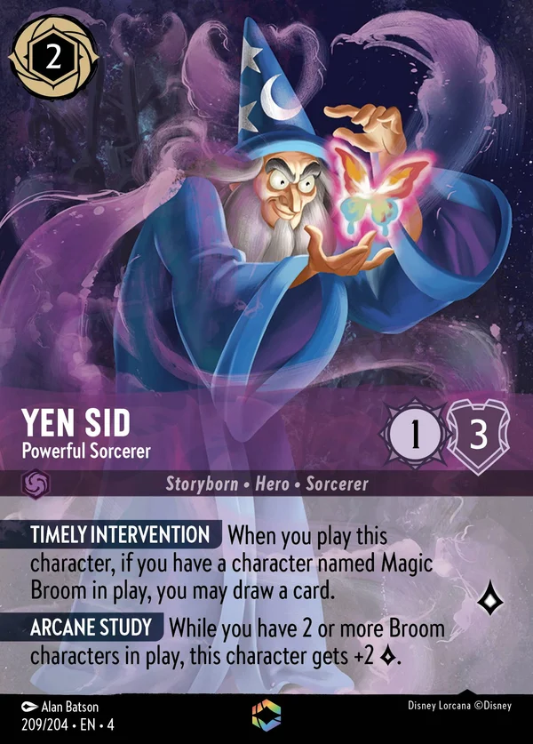 Yen Sid - Potente Stregone — Disney Lorcana Personaggio card from Ursula's Return