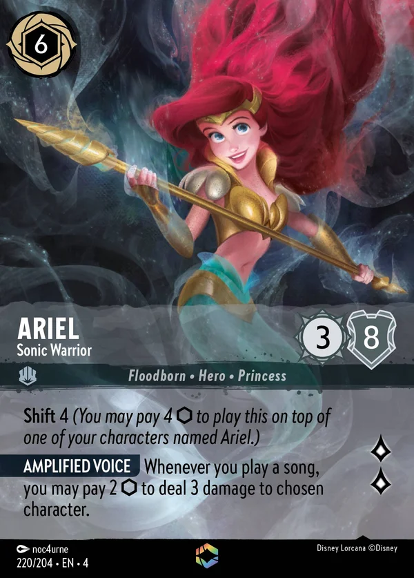 Ariel - Guerriera Sonica — Disney Lorcana Personaggio card from Ursula's Return